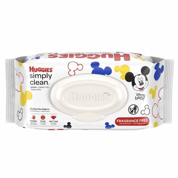Huggies Simply Clean Baby Wipe Soft Pack Unscented, 6-7/10 X 7-7/10 Inch, 64 Count, 64PK 48750 - main